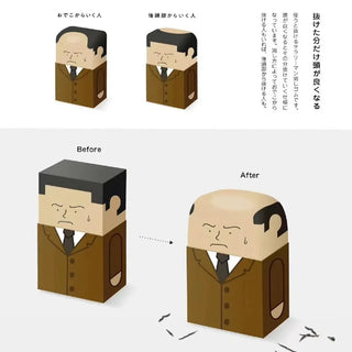 Funny Japanese Salaryman Balding Old Man Eraser